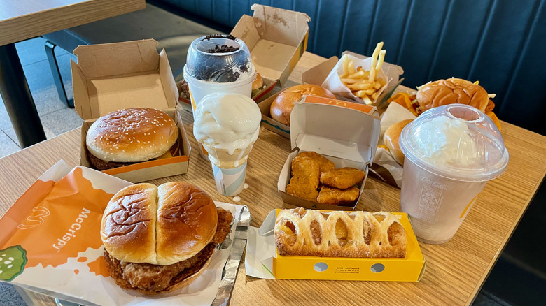 Popular McDonald's food items on a table