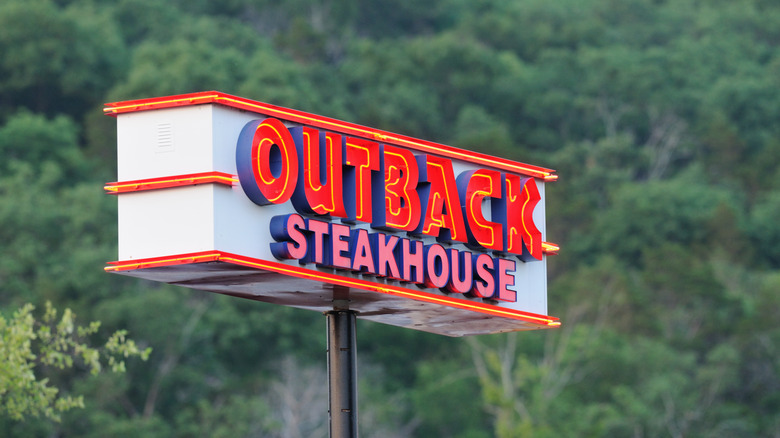 Outback Steakhouse red neon sign