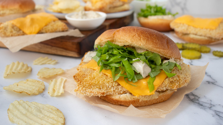 oven-fried fish sandwich