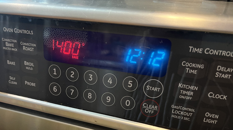 oven preheat setting display