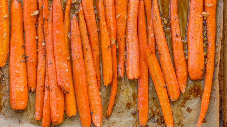 carrots on baking sheet