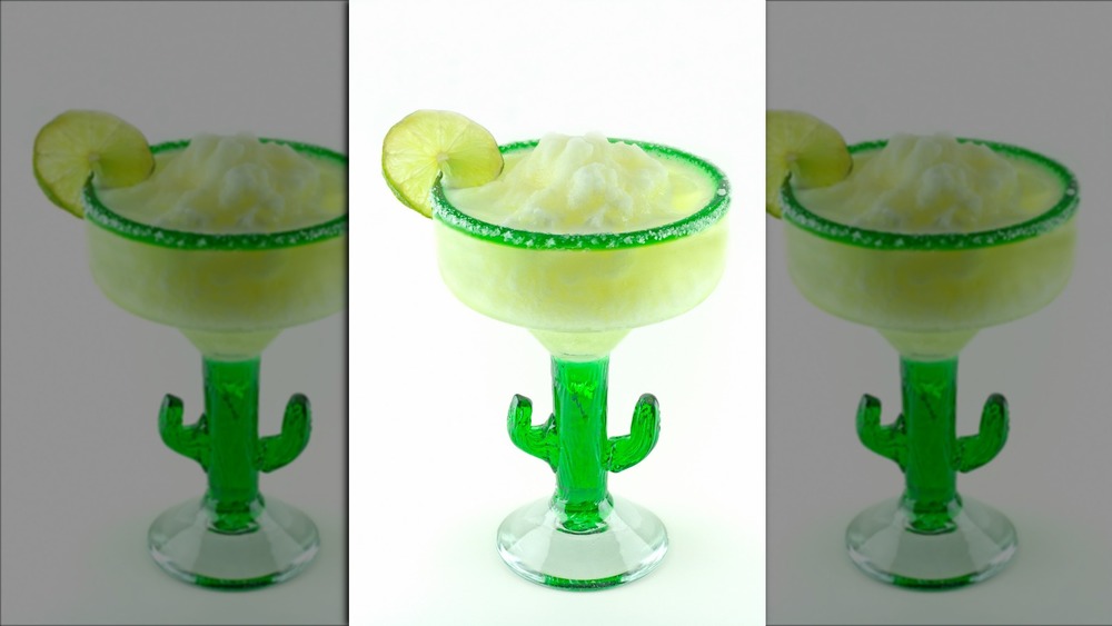 Frozen margarita in cactus glass