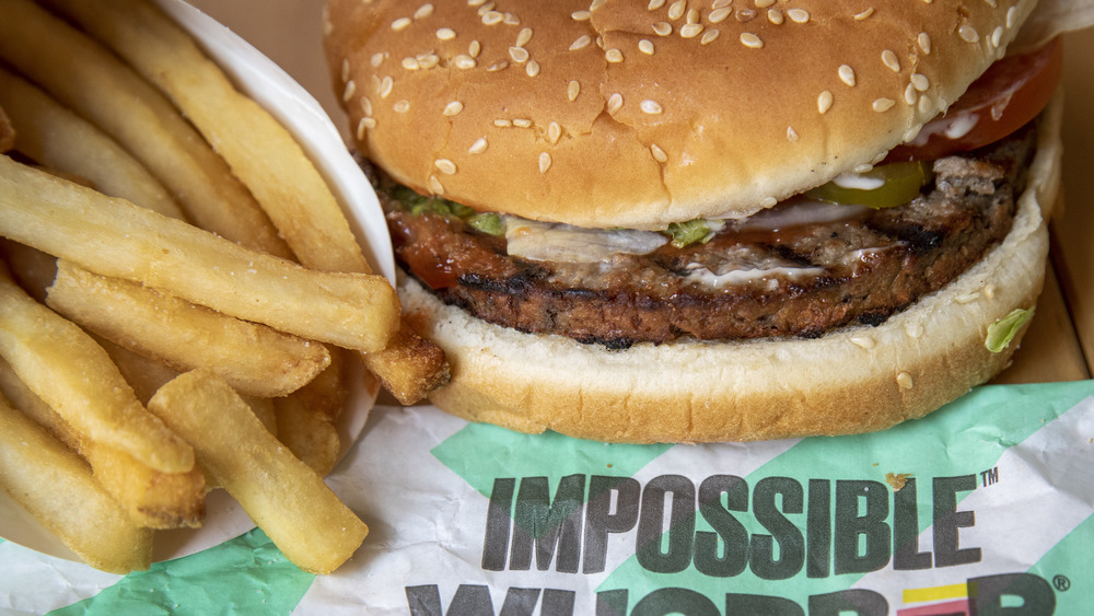 Impossible whopper with fries