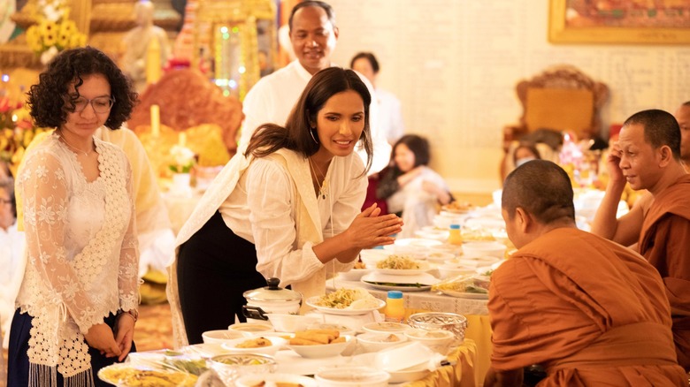 Padma Lakshmi at Cambodian meal