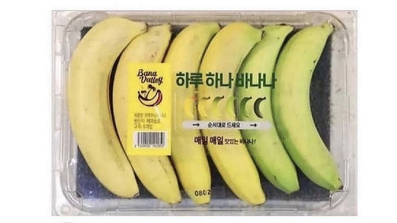 Bananas in a plastic box