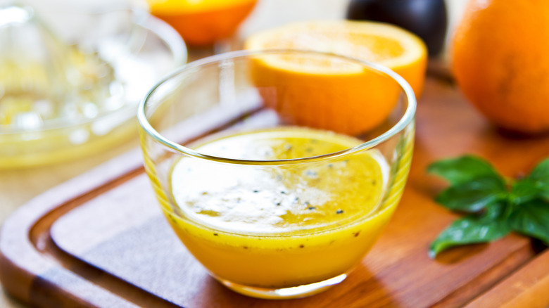 Orange Vinaigrette and sliced orange