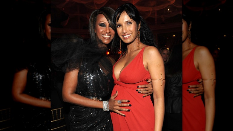 Padma Lakshmi and Iman smiling