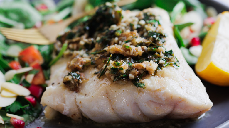 close up of grouper fillet