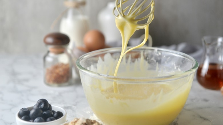 Pancake batter in a bowl 