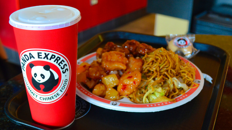 Red Panda Express cup and plated meal