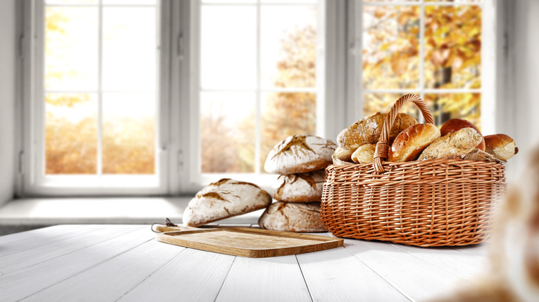 Bread basket on table 