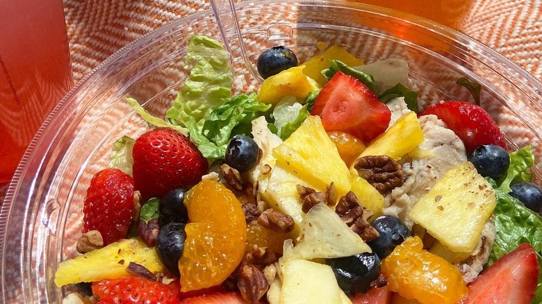 Panera Bread salad with fresh fruit