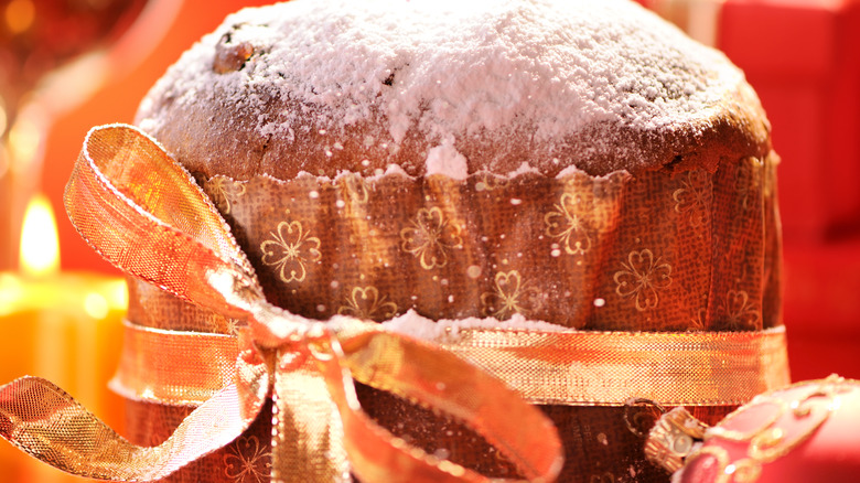 panettone decorated festively