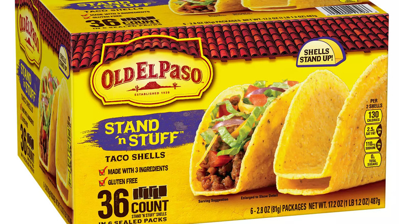 A box of Old El Paso Crunchy tortilla shells