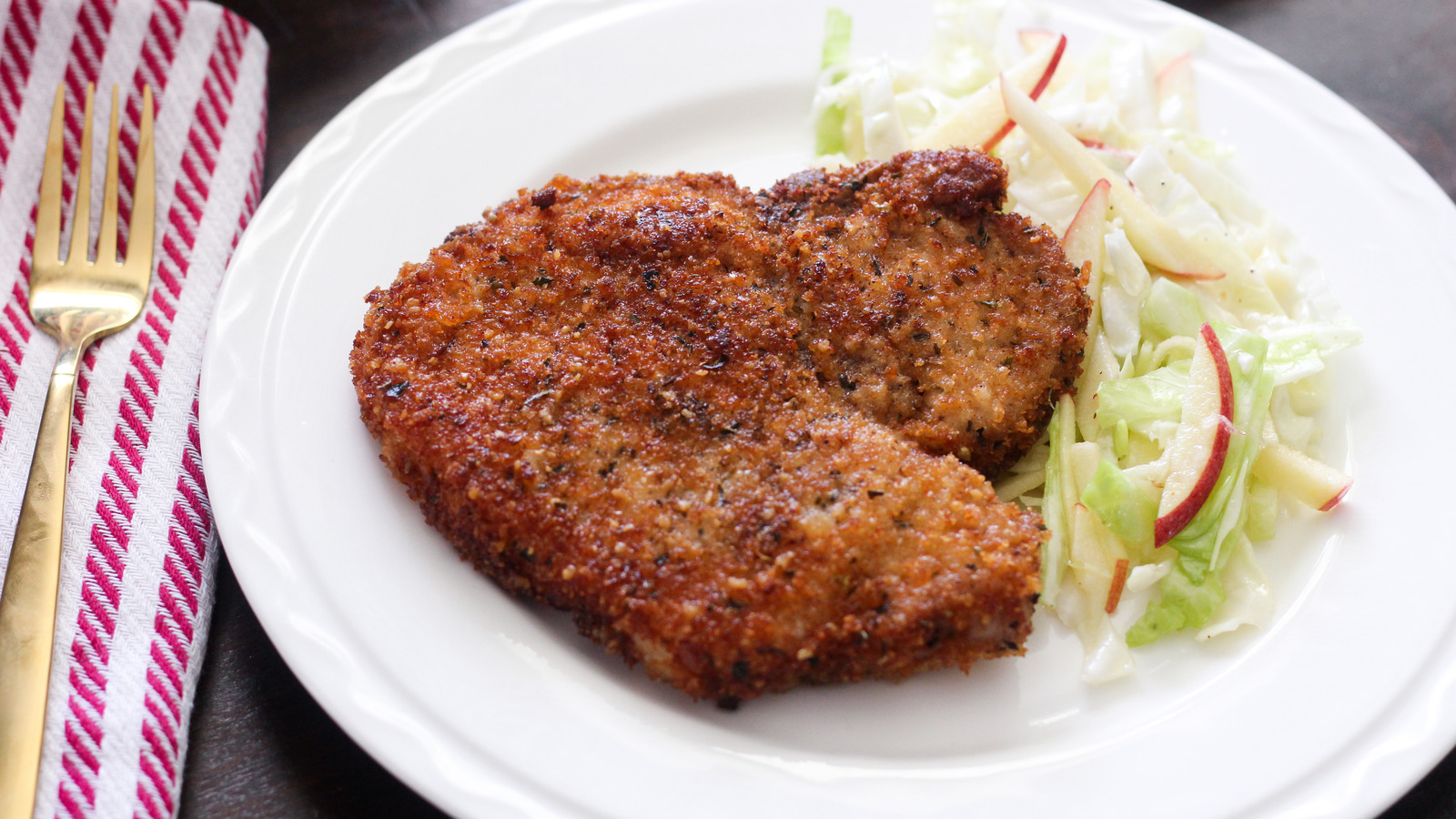 Parm And Panko Pork Cutlets With Vinegar Slaw Recipe