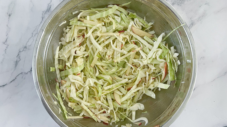 vinegar slaw in bowl