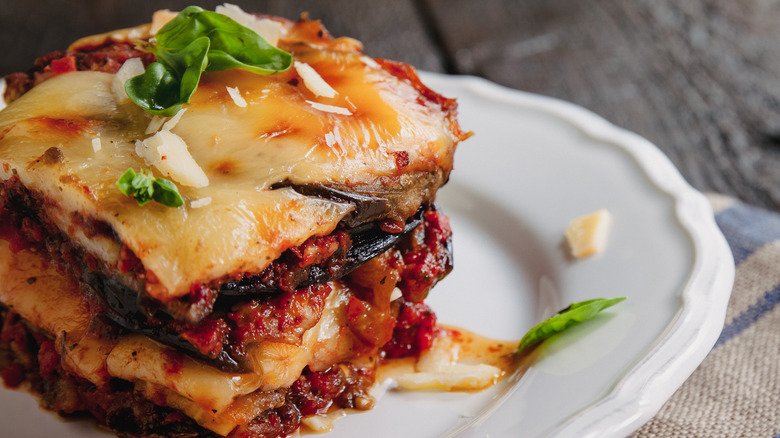 Plate of Eggplant Parmesan 