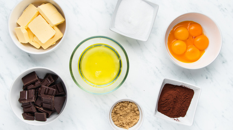 ingredients for flourless chocolate cake