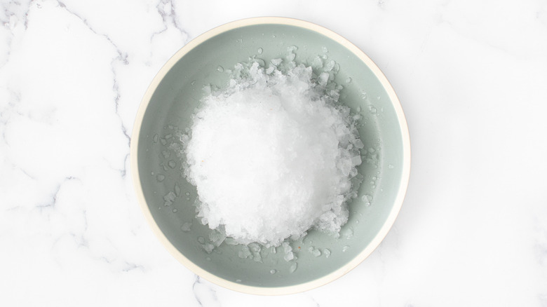 crushed ice mound in bowl