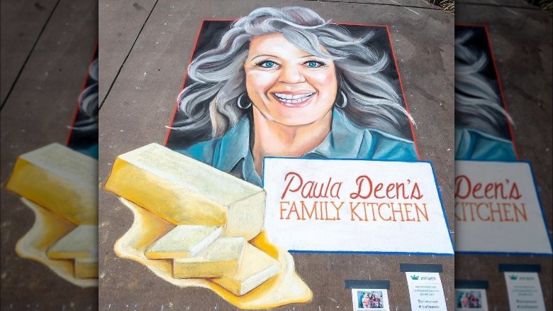 Chalk art of Paula Deen