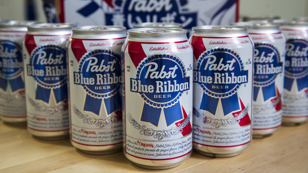 Pabst Blue Ribbon cans