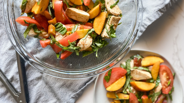 peach Caprese salad