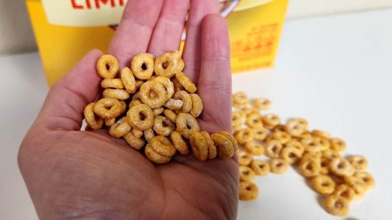 handful of Peach Mango Cheerios