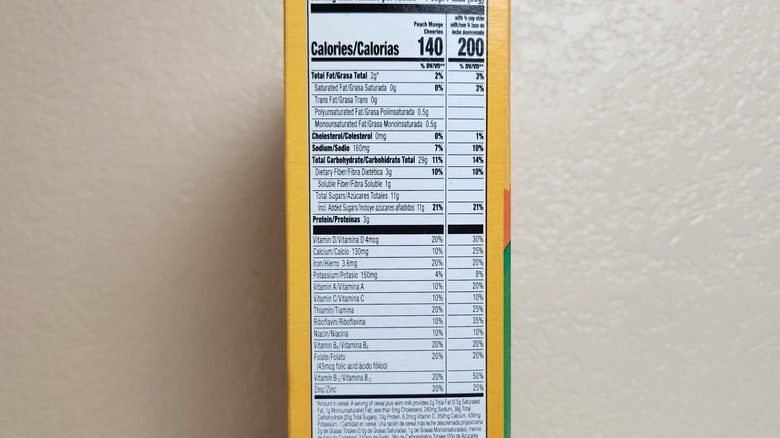 Peach Mango Cheerios nutritional content