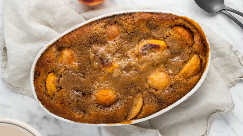 baked peach pudding