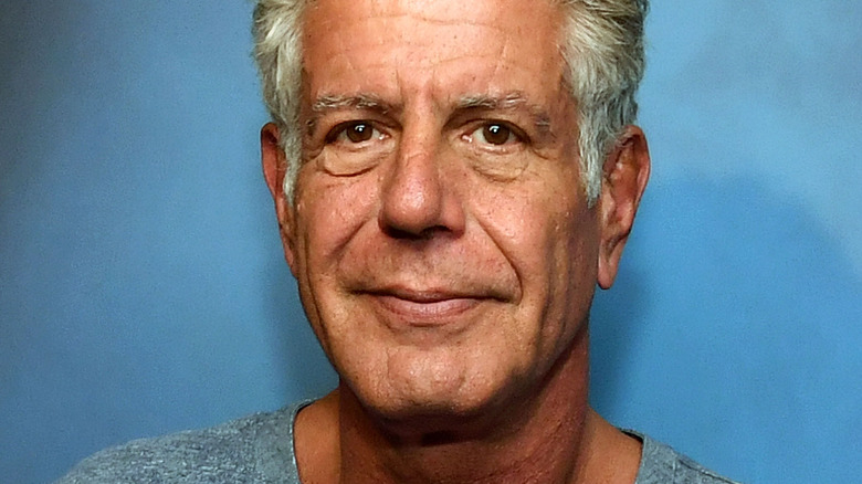 Anthony Bourdain posing