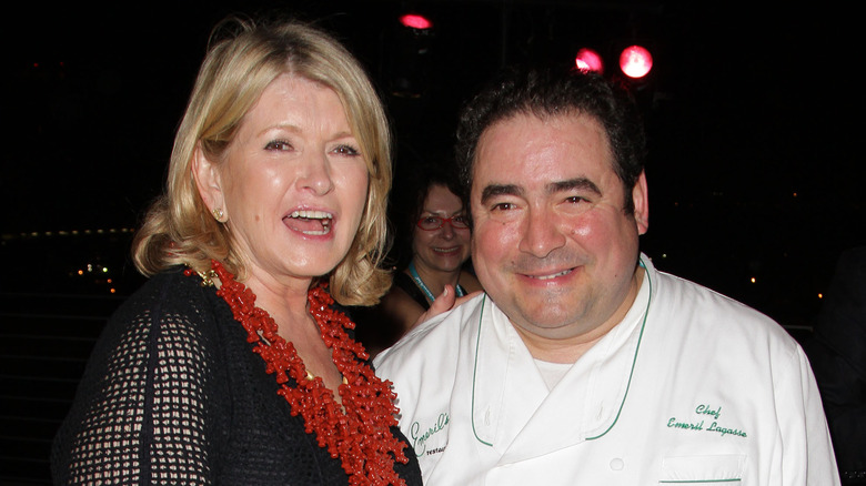 Emeril Lagasse and Martha Stewart smiling