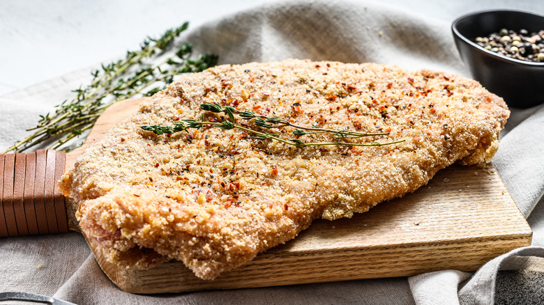 Chicken with breadcrumb coating
