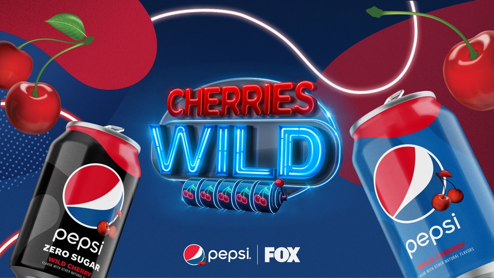 Cherries Wild logo with Pepsi cans