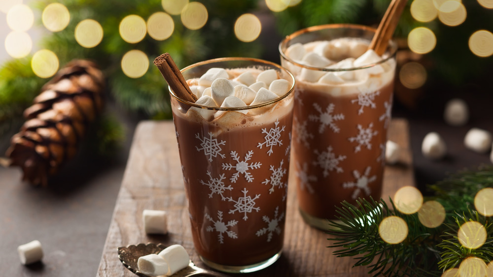 Hot cocoa in glass