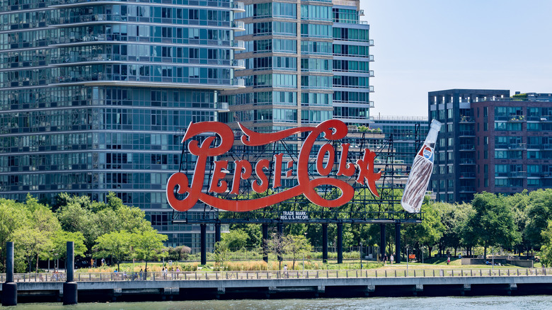 Pepsi-Cola sign in park