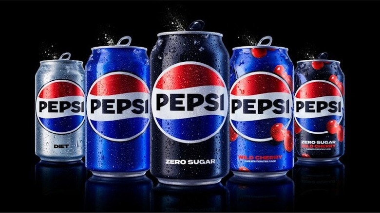 pepsi cans black blue