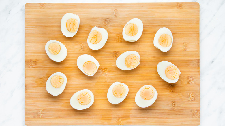 eggs on cutting board 