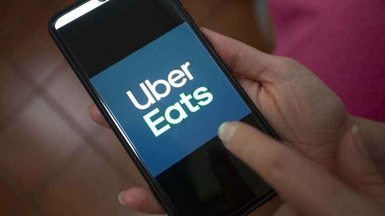 A person using uber eats