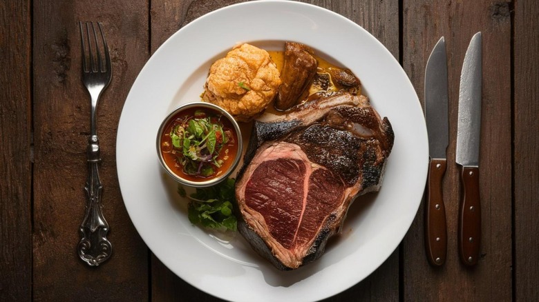 plated steak dinner