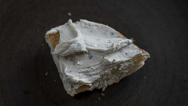 Chive and onion cream cheese bagel