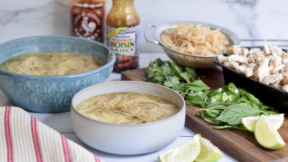 pho ingredients on cutting board