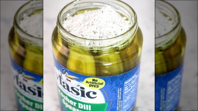 jar of pickles with ranch seasoning 