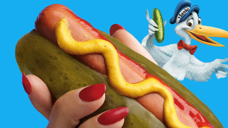 promo photo of a pickle hot dog