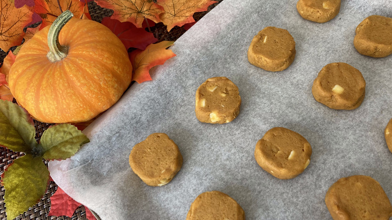 cookie dough on parchment paper