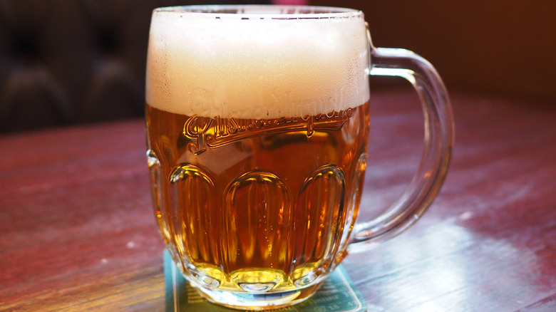 Pilsner in glass mug