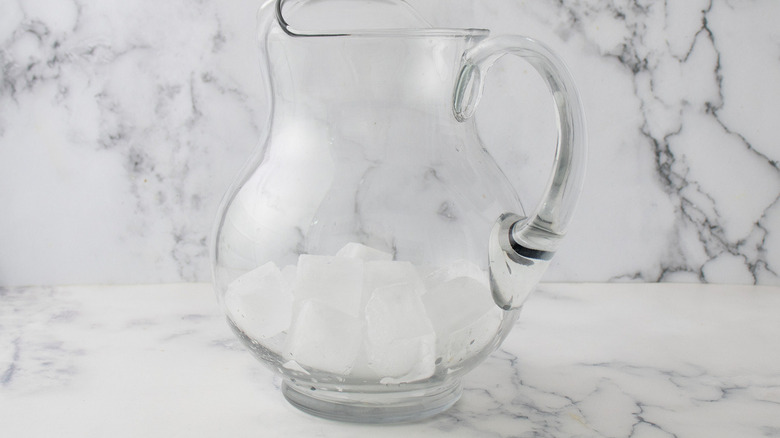 pitcher with ice