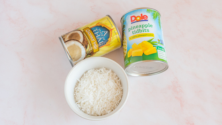 ingredients for piña colada popsicles