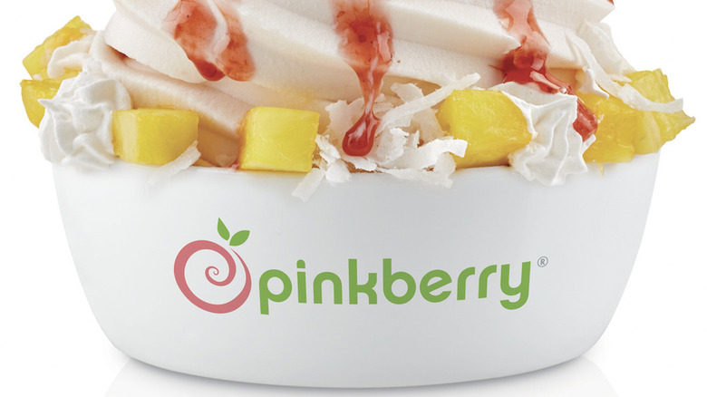 Close-up of Pinkberry Lava Swirl Frozen Yogurt