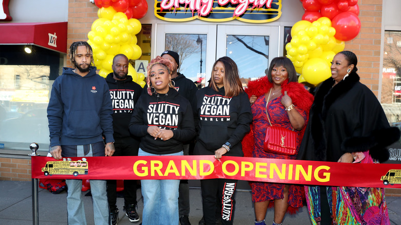 Pinky Cole and others at Slutty Vegan grand opening