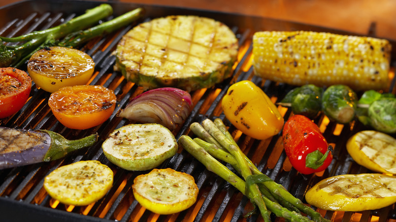 vegetables on grill